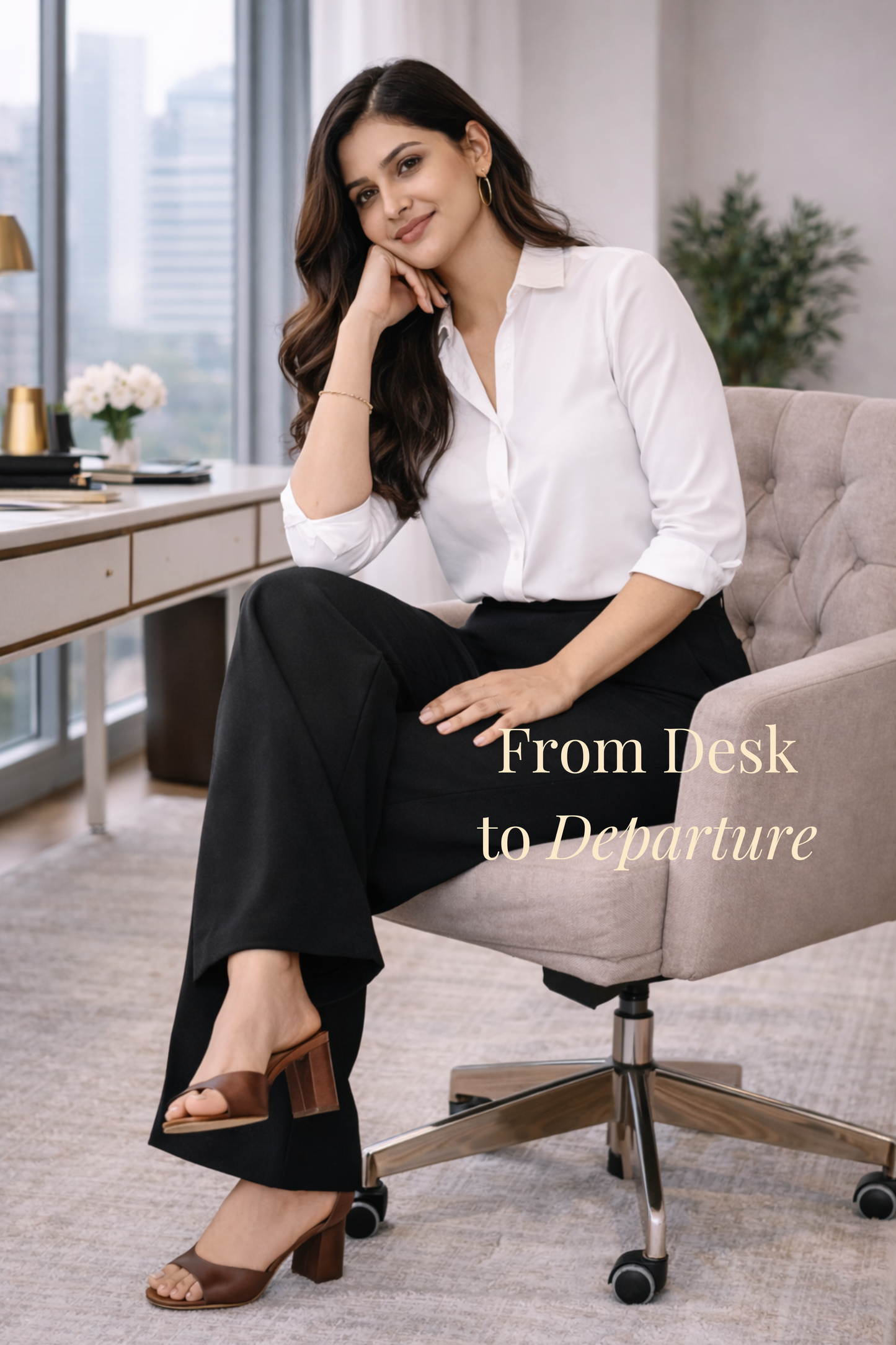 Black Wide Leg Slub Pants