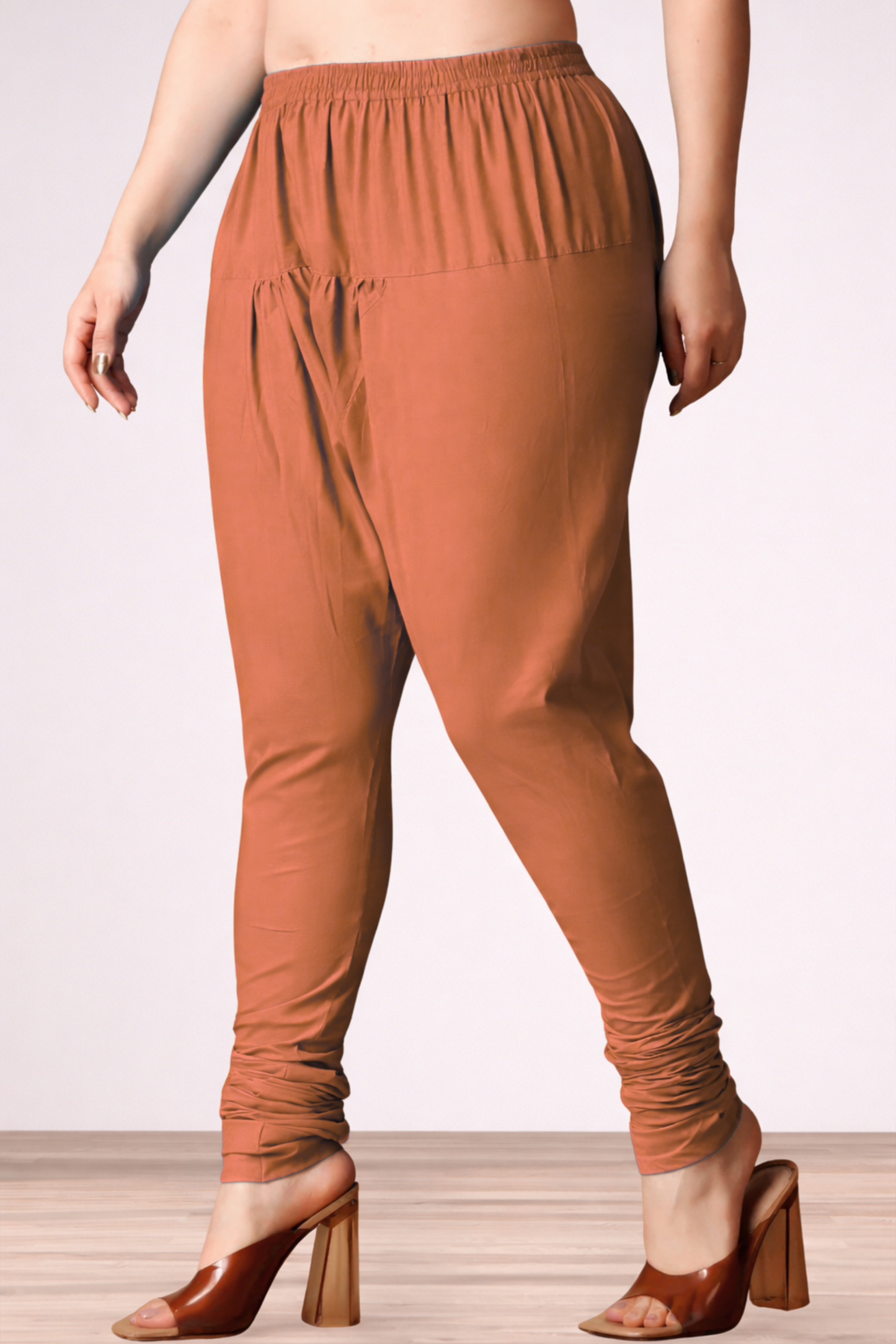 Brick Rayon Churidar Pants