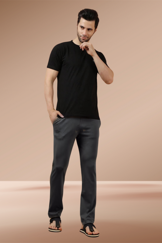 Buy Plus Size ​Grey Stretchable Joggers At Apella | Sizes XS to 10 XL | India | Free Delivery | Customized