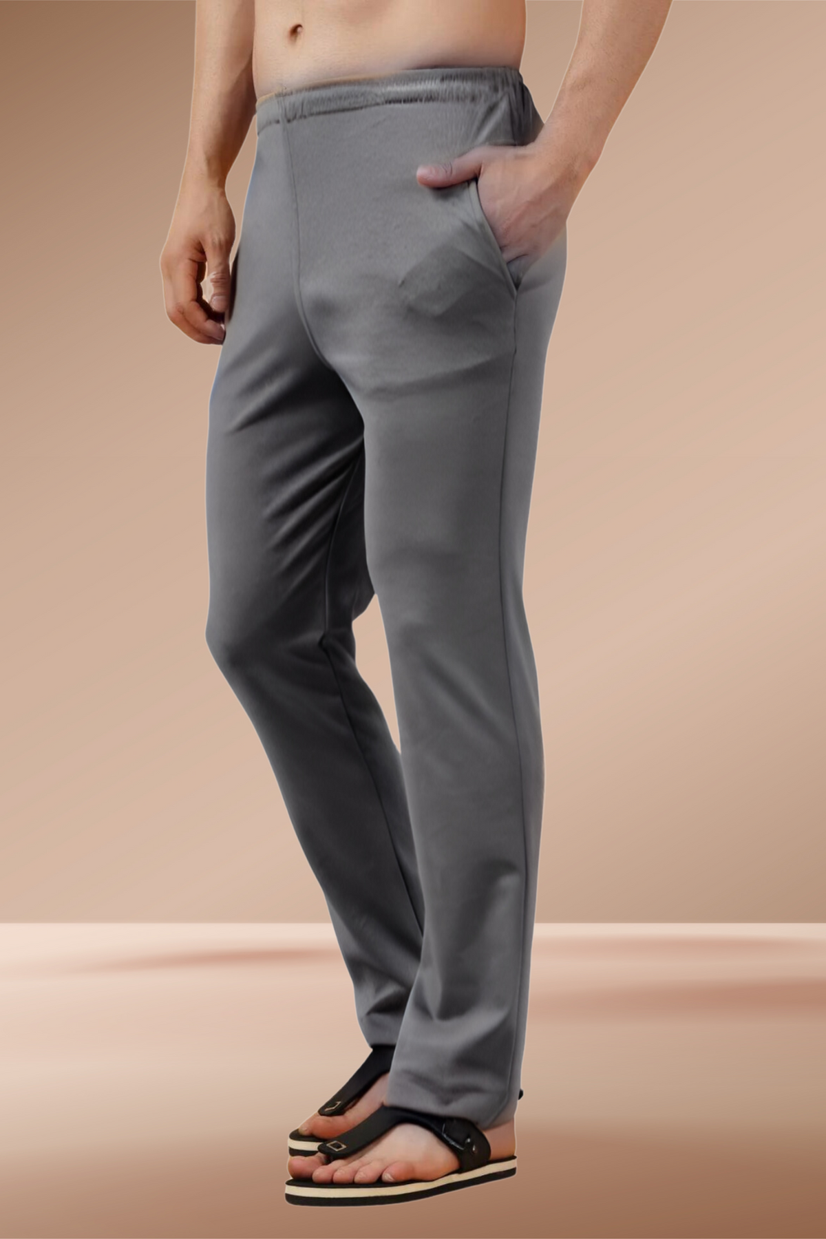 Buy Plus Size ​Brown Stretch Joggers At Apella | Sizes XS to 10 XL | India | Free Delivery | Customized