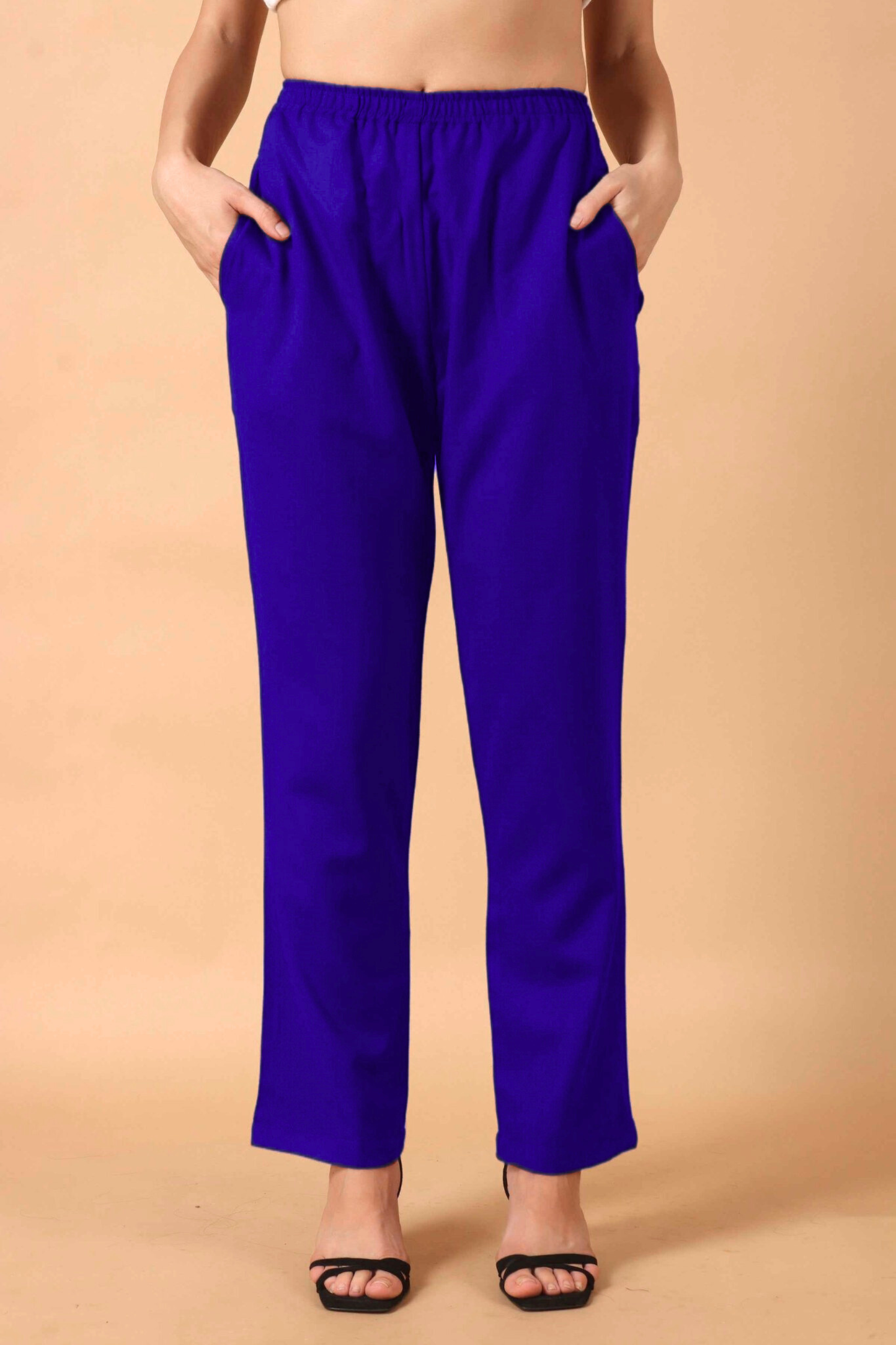 Royal Blue Woollen Pant Palazzo