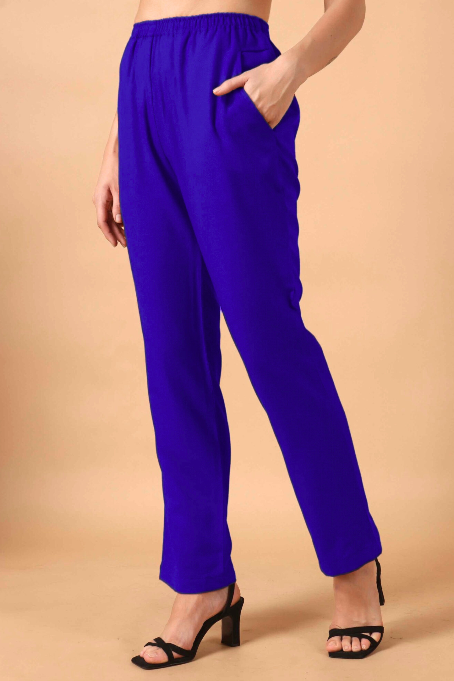 Royal Blue Woollen Pant Palazzo