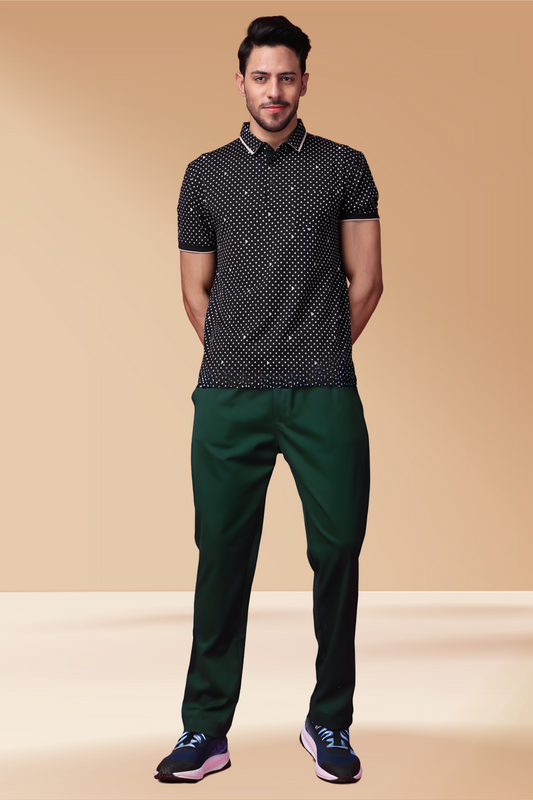 Buy Plus Size ​Bottle Green Solid Stretch Cargo At Apella | Sizes XS to 10 XL | India | Free Delivery | Customized