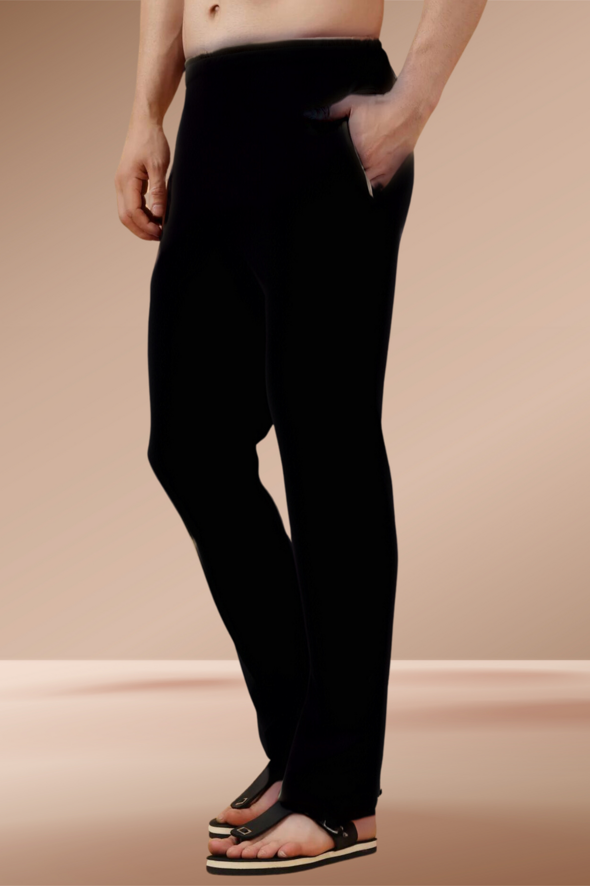Buy Plus Size ​Black Stretch Joggers At Apella | Sizes XS to 10 XL | India | Free Delivery | Customized