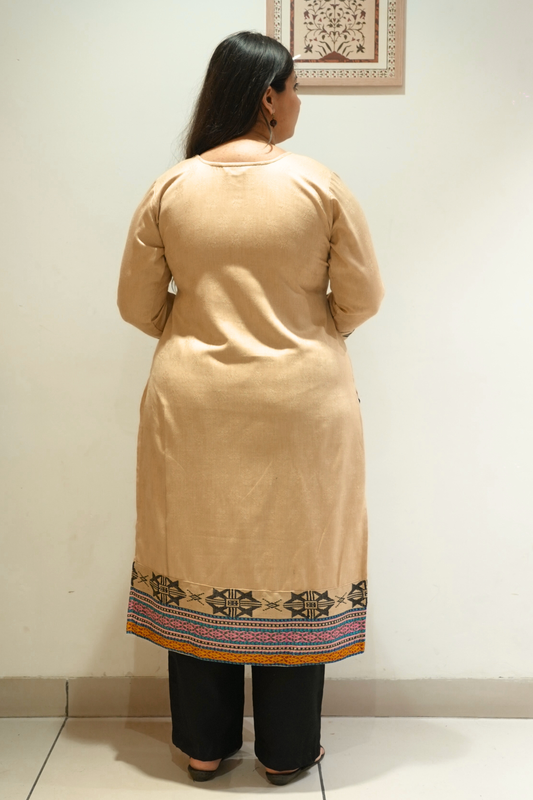 Sandstone Black Woollen Kurta Set