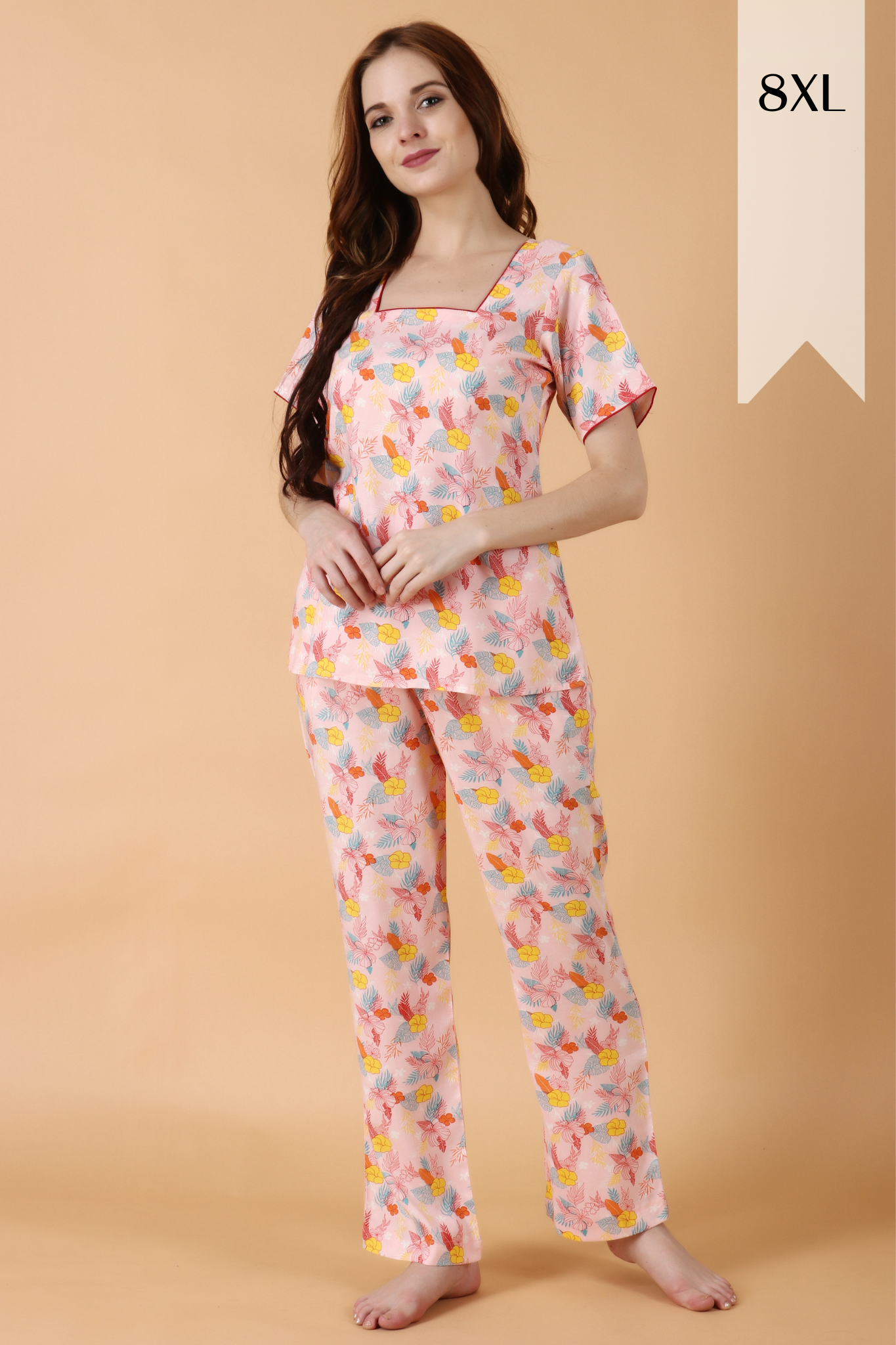 Buttery Peach Night Suit