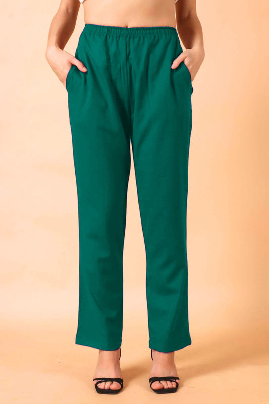 Sea Green Woollen Pant Palazzo