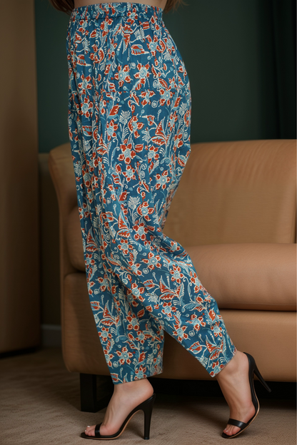Blue Printed Floral Salwar