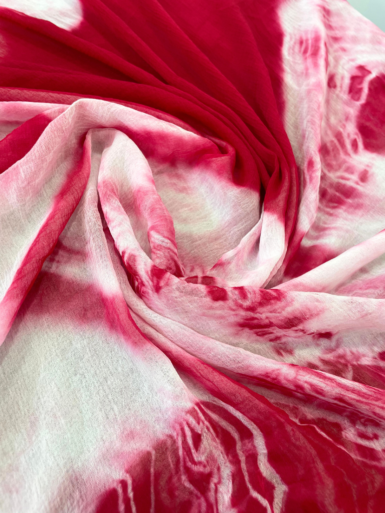 Maroon Chiffon Tie & Dye Dupatta
