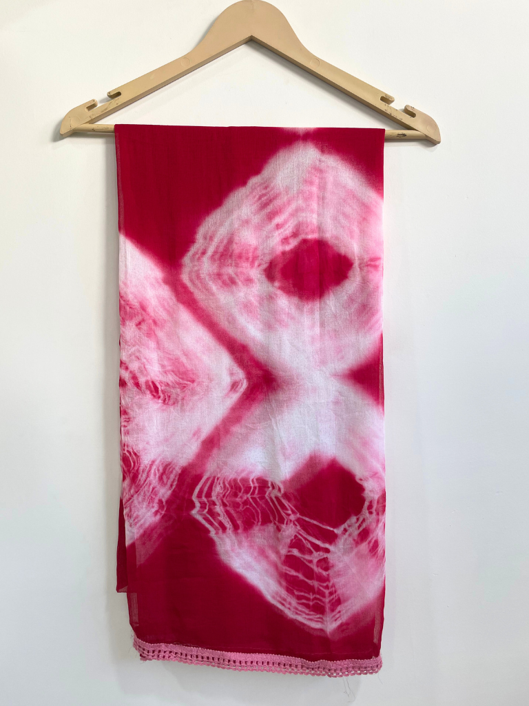 Maroon Chiffon Tie & Dye Dupatta