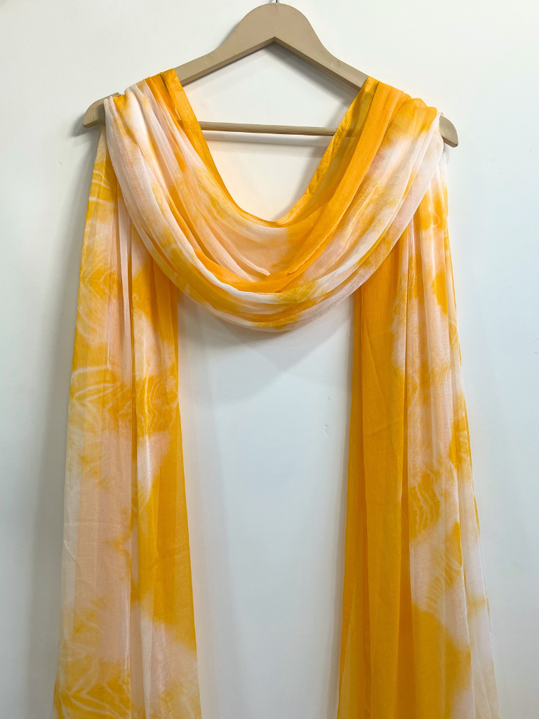 Yellow Chiffon Tie & Dye Dupatta