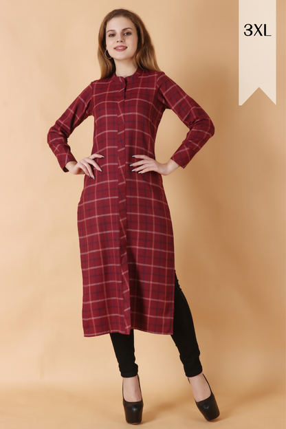 Buy Plus Size ​Snow Berry Woollen Kurta At Apella | Sizes XS to 10 XL | India | Free Delivery | Customized