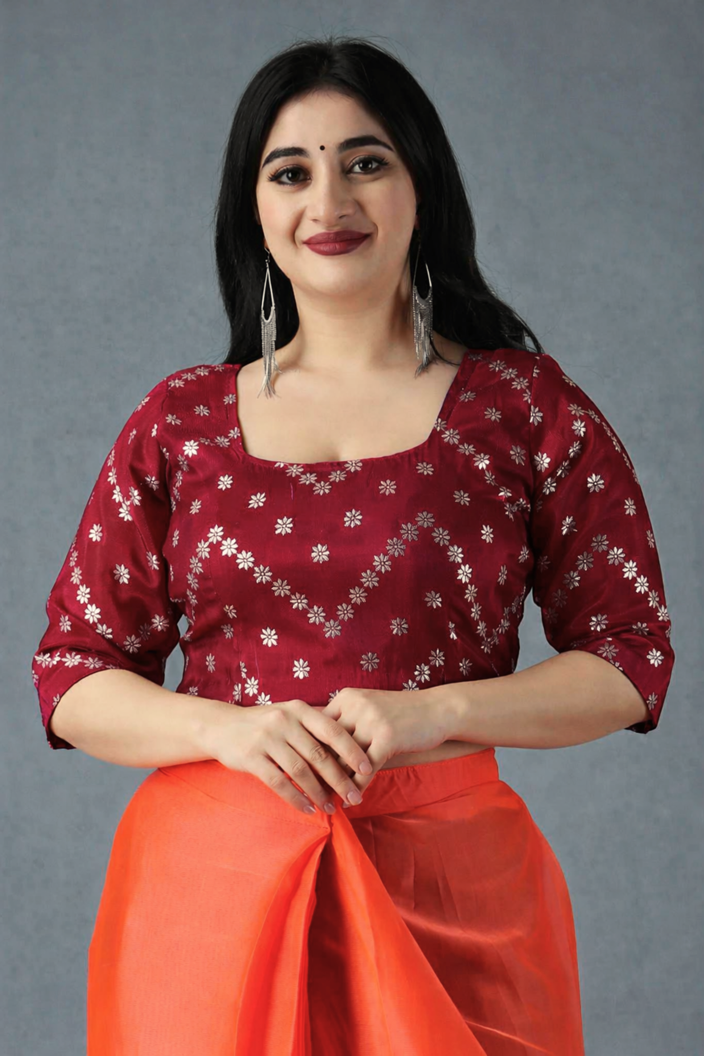 Deep Maroon Silk Blouse