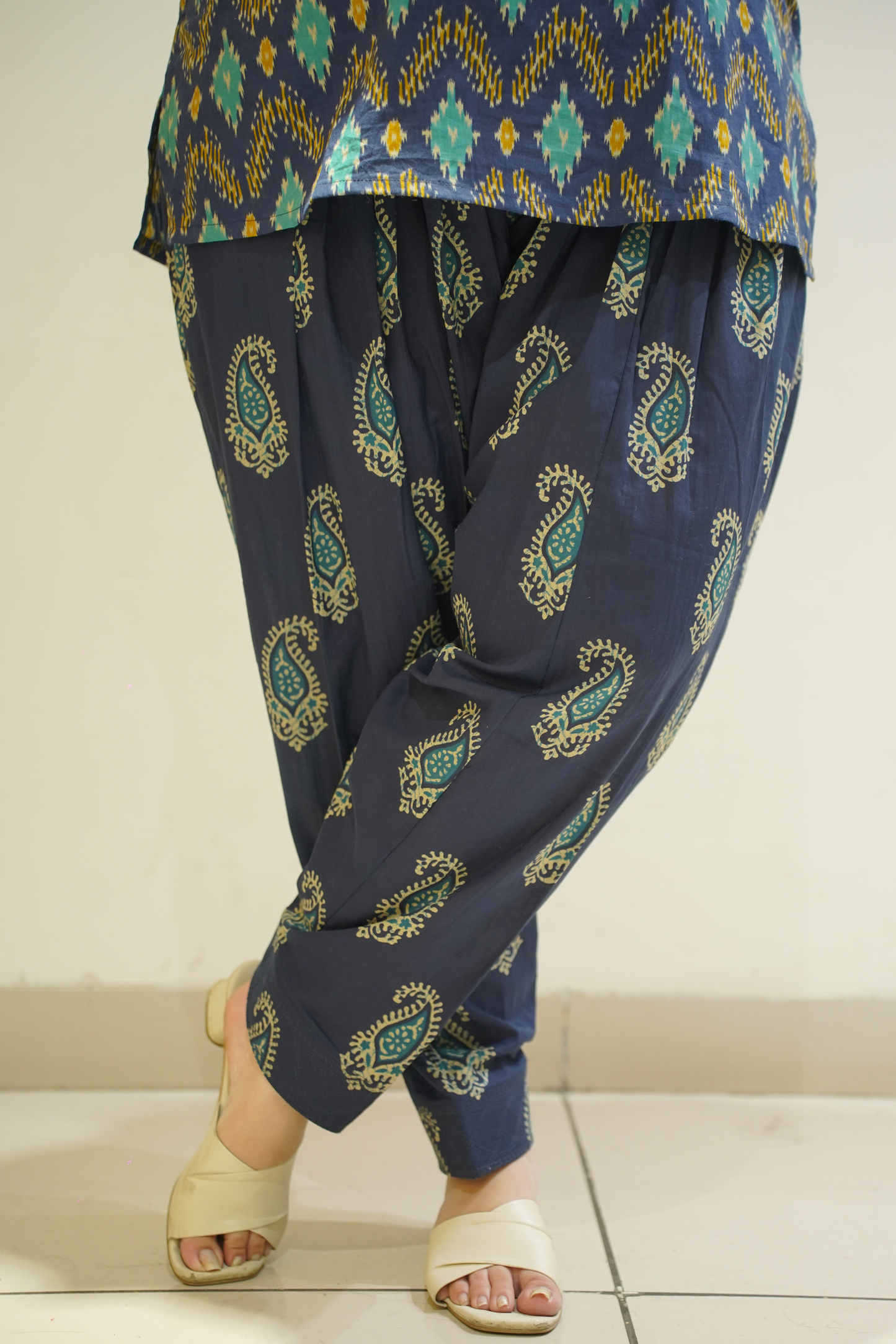 Indigo Fusion Printed Cotton Salwar