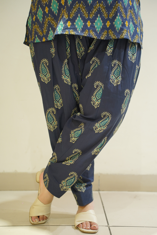 Indigo Fusion Printed Cotton Salwar