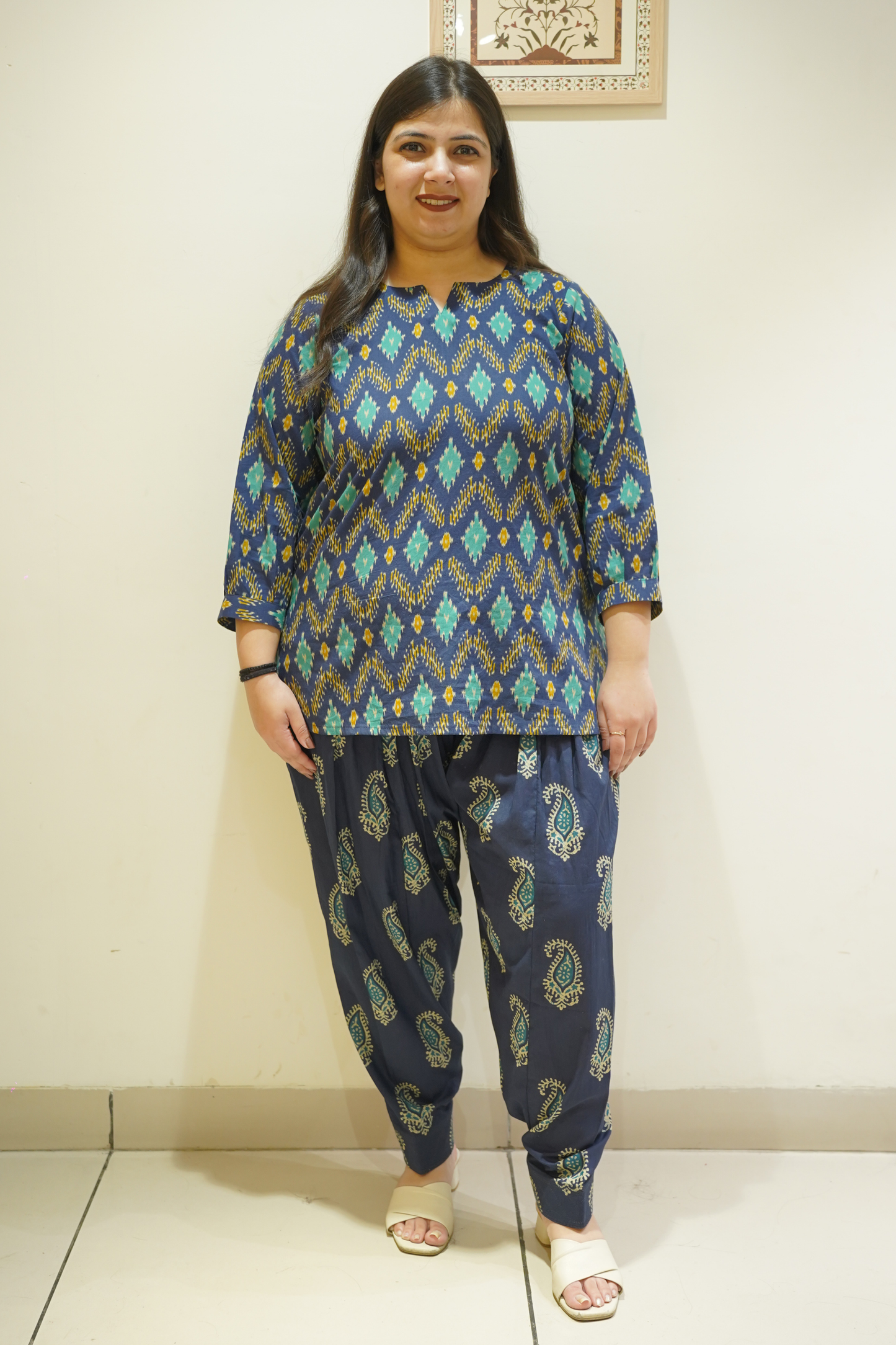 Indigo Fusion Printed Cotton Salwar