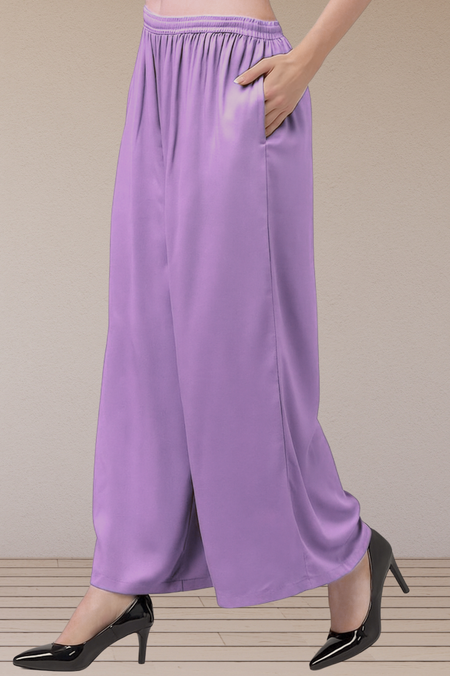 Lavender Flared Palazzo Pant