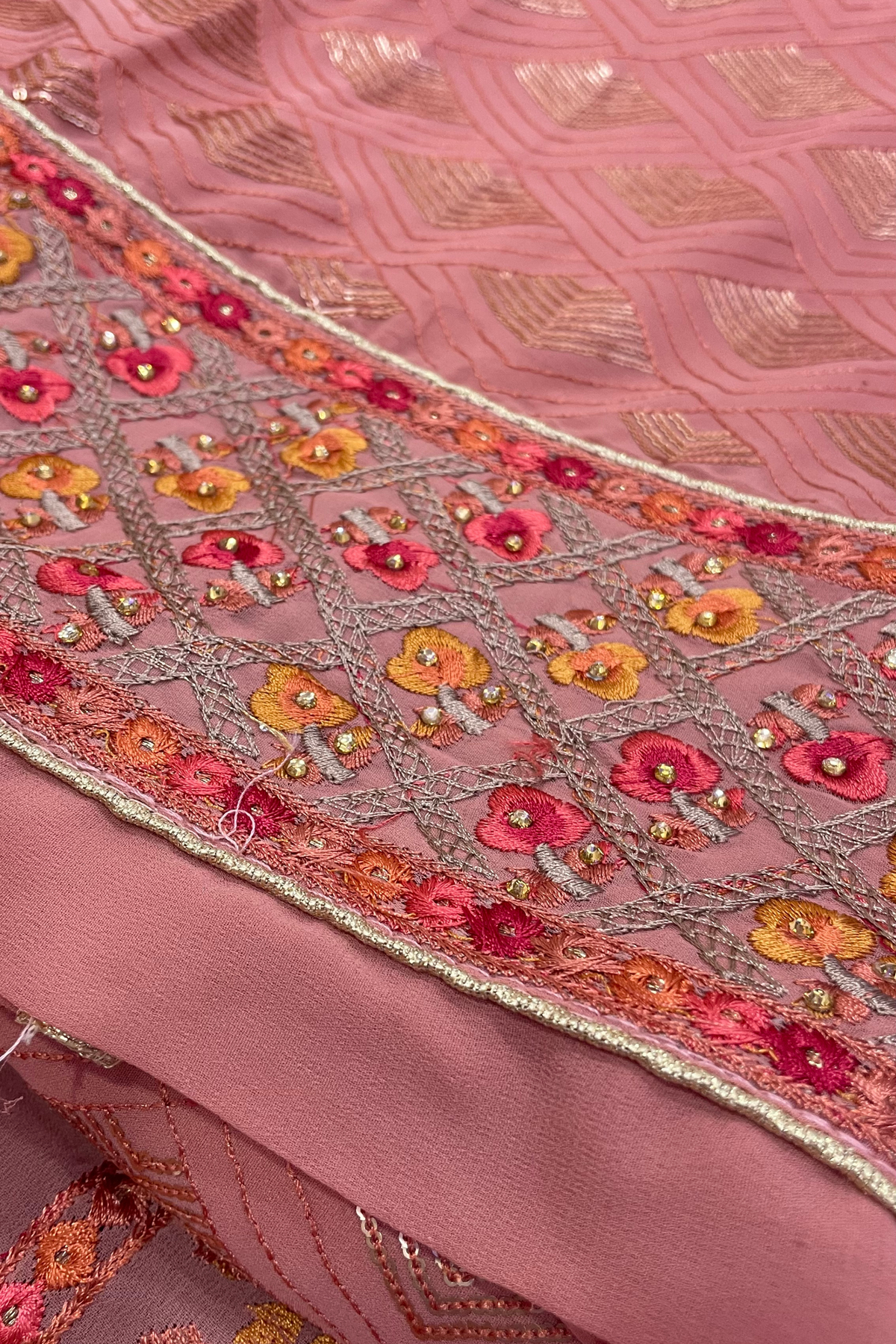 Buy Plus Size ​Peach Sequin Fancy Suit At Apella | Sizes XS to 10 XL | India | Free Delivery | Customized