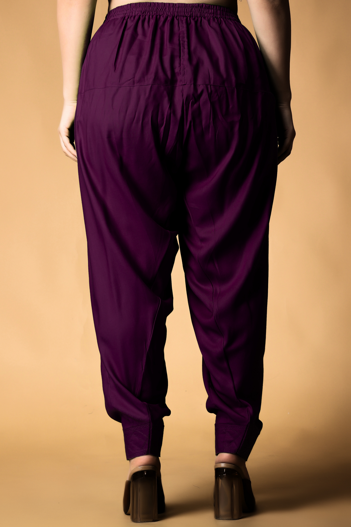 Wine Rayon Pleated Salwar