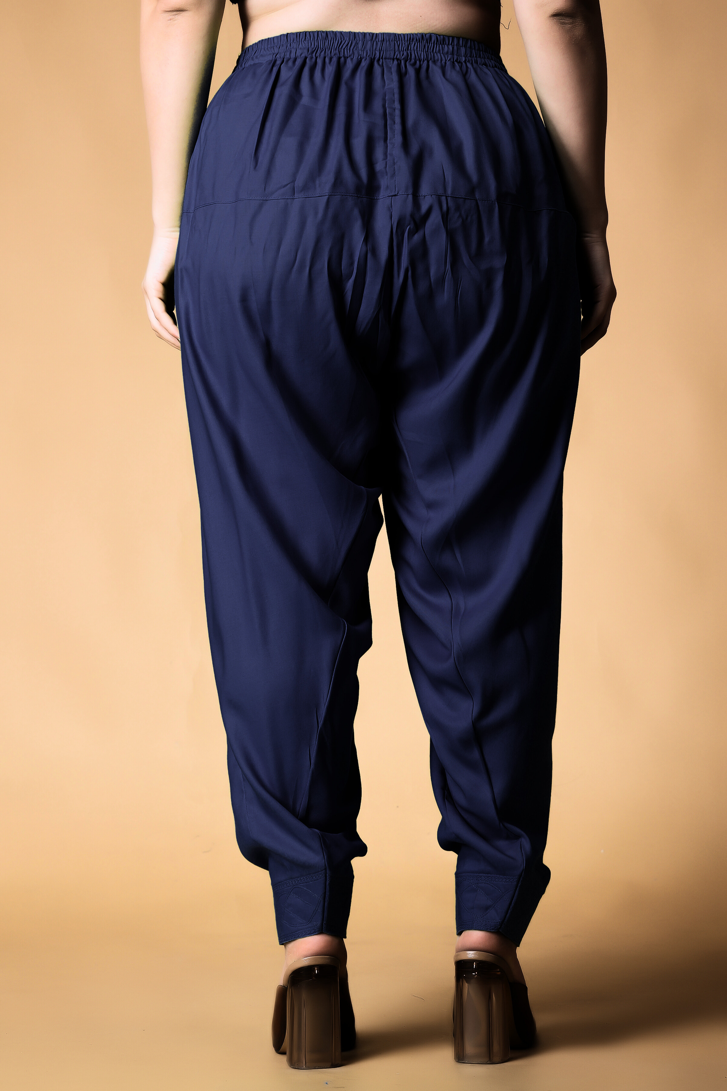 Navy Blue Rayon Pleated Salwar