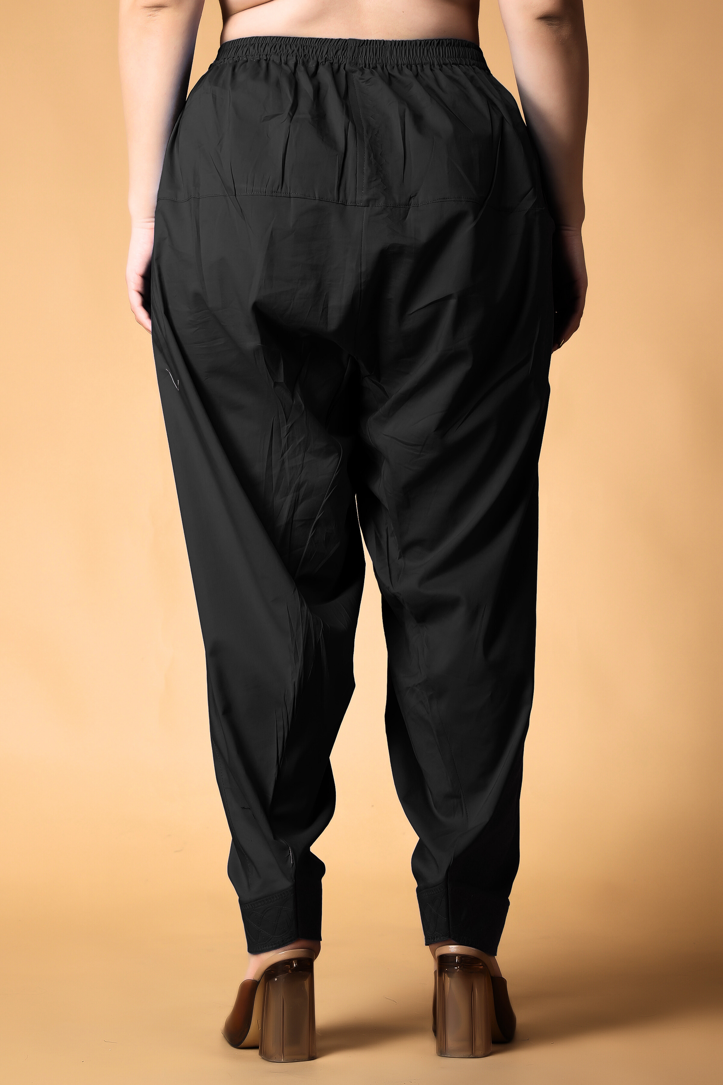 Black Pleated Cotton Salwar