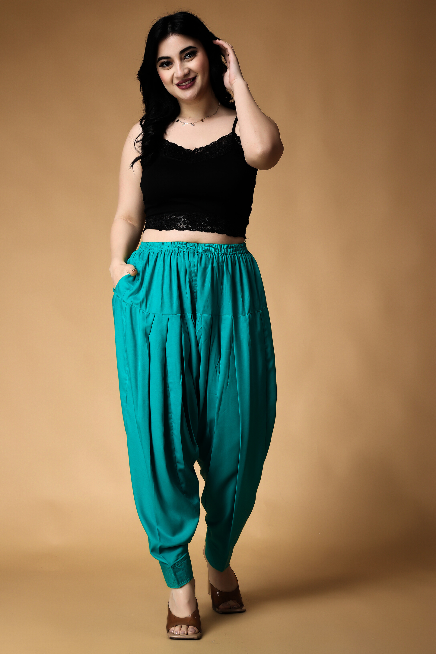 Firozi Rayon Pleated Salwar