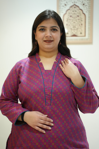Fuchsia Coast Woollen Kurta Set