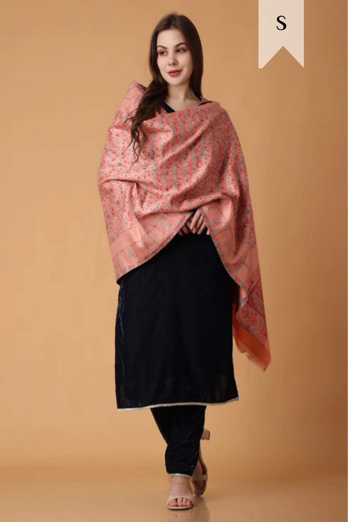 Buy Plus Size ​Blazing Blue Velvet Suit with Shawl At Apella | Sizes XS to 10 XL | India | Free Delivery | Customized