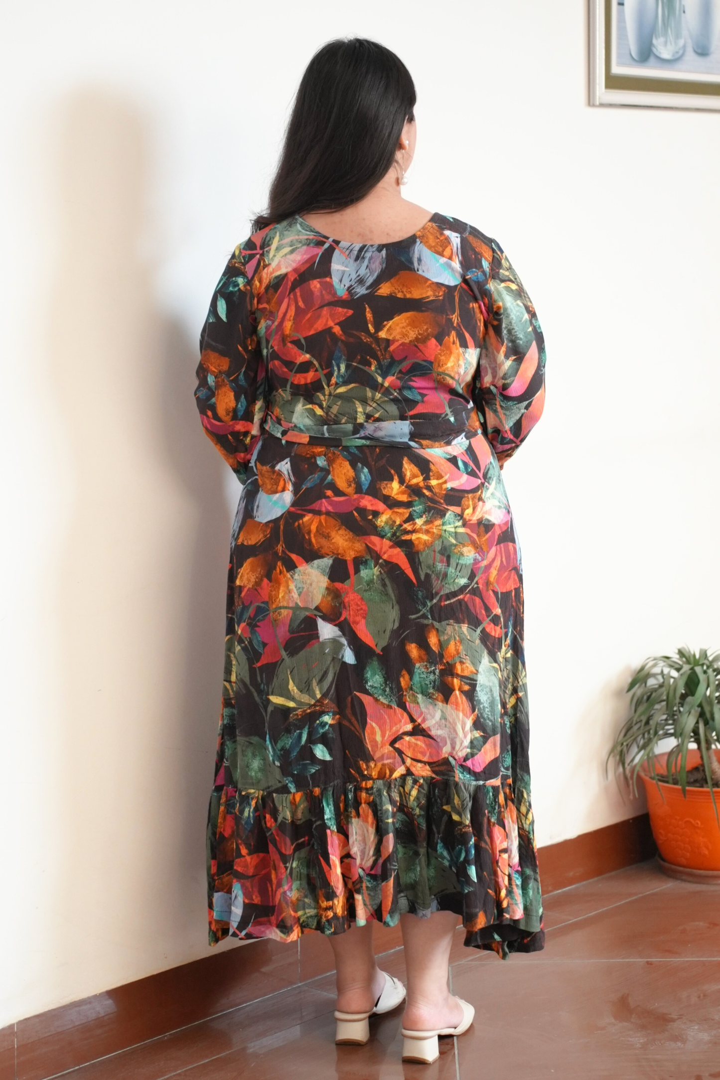 Autumn Mosaic Printed Maxi Dress