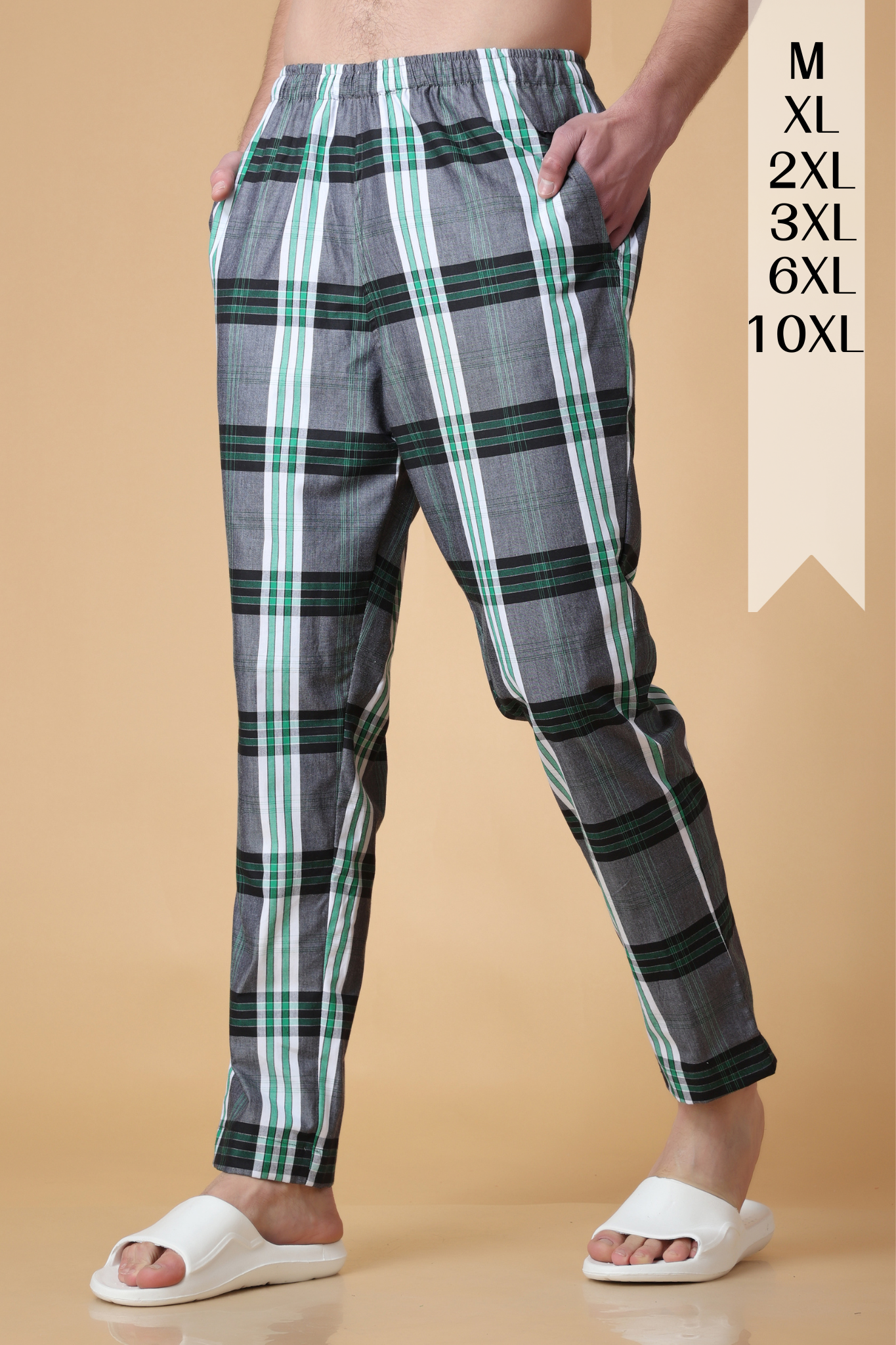 Forest Green Checked Cotton Pajama