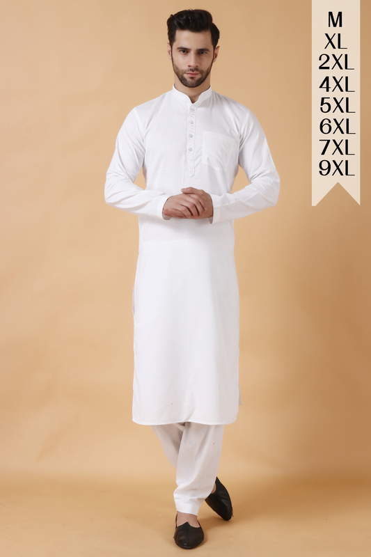 Solid Subtle Cotton Pathani Suit