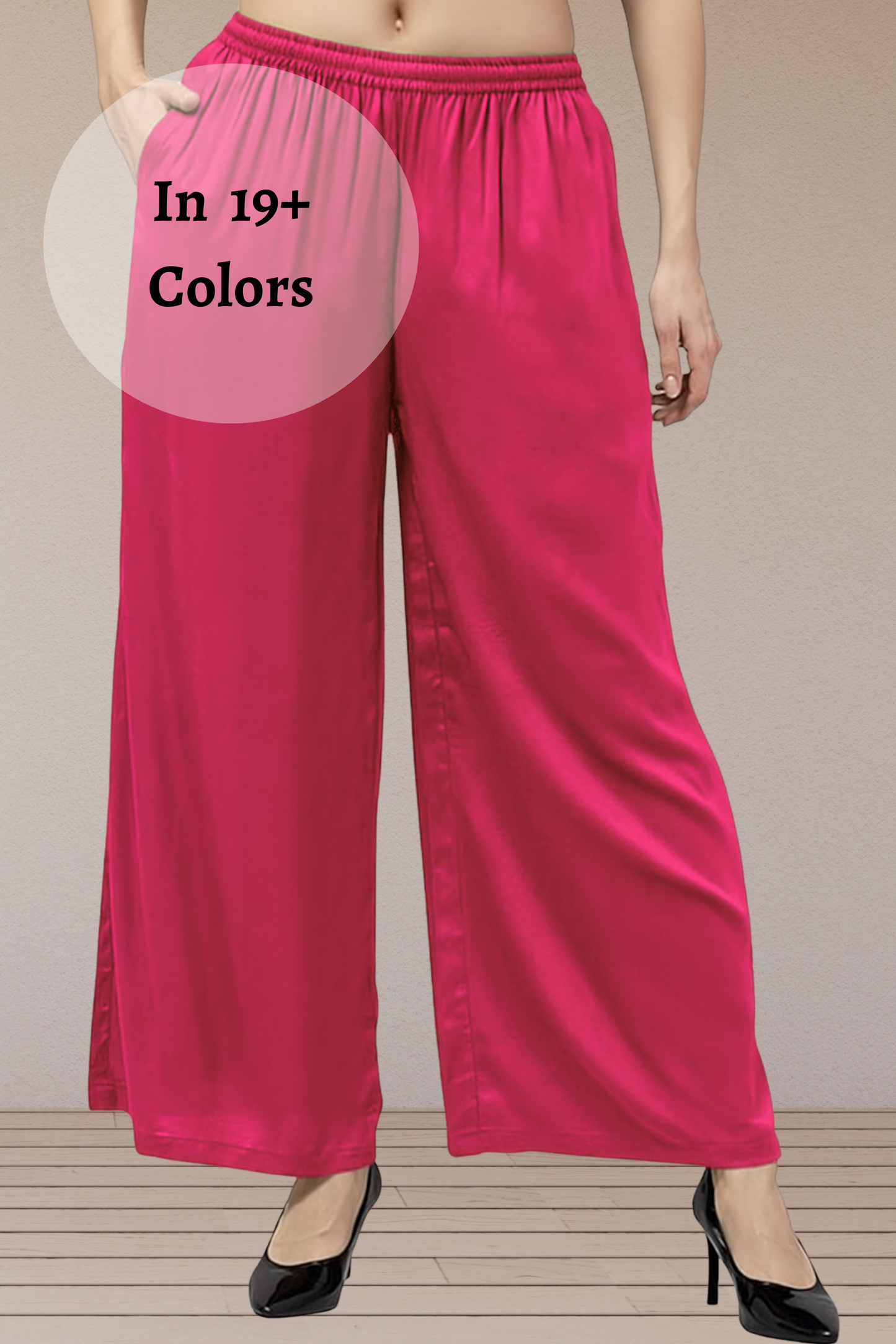 Flared Rayon Palazzo Pants