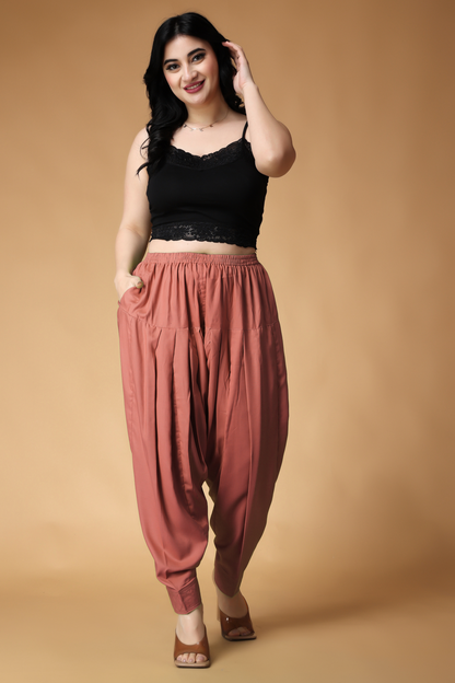 Brick Rayon Pleated Salwar