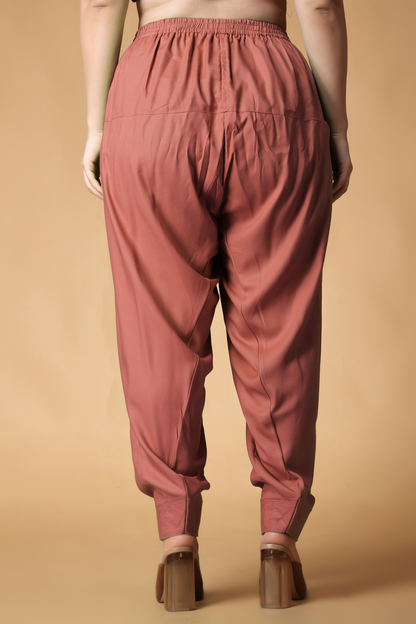 Brick Rayon Pleated Salwar