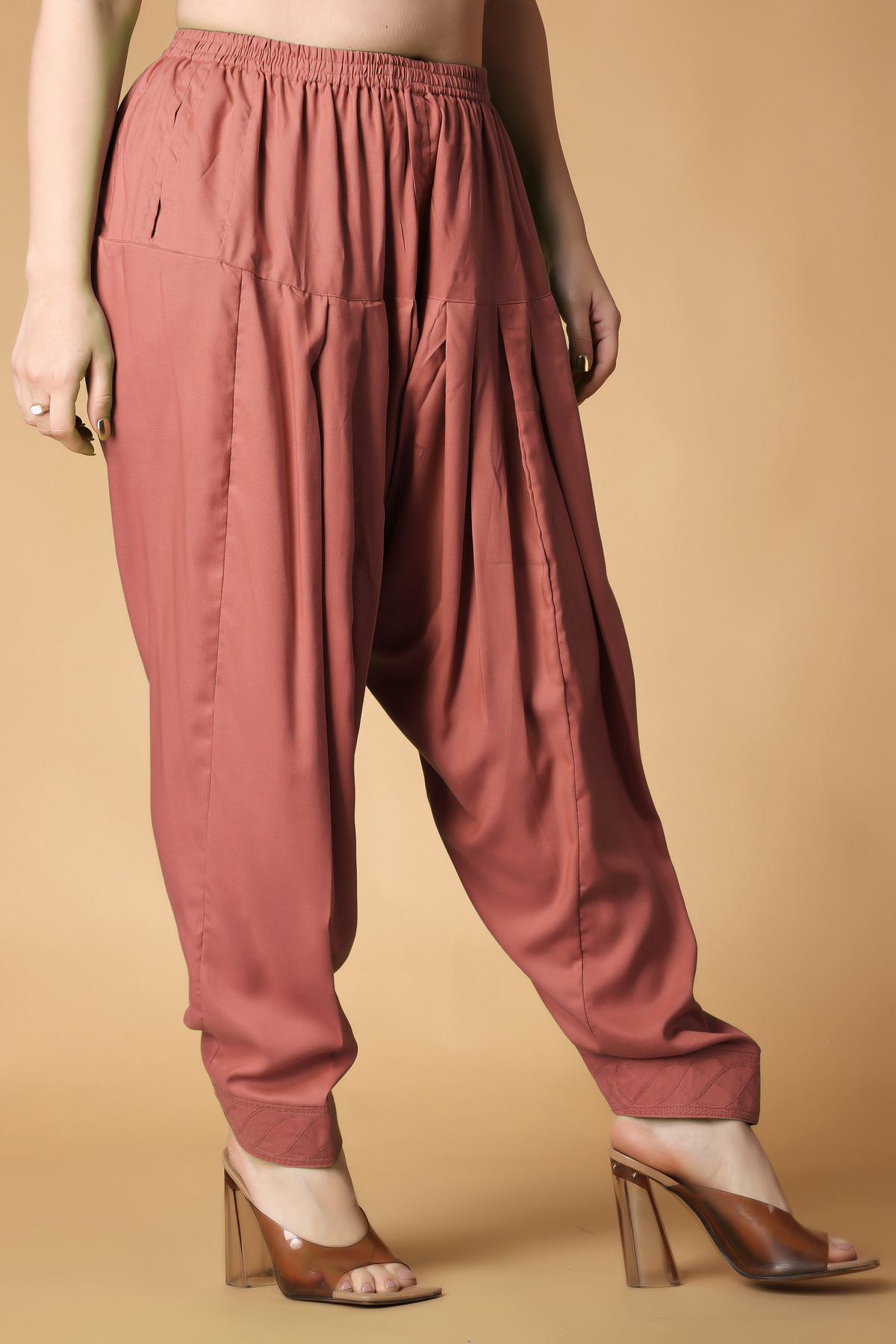 Brick Rayon Pleated Salwar