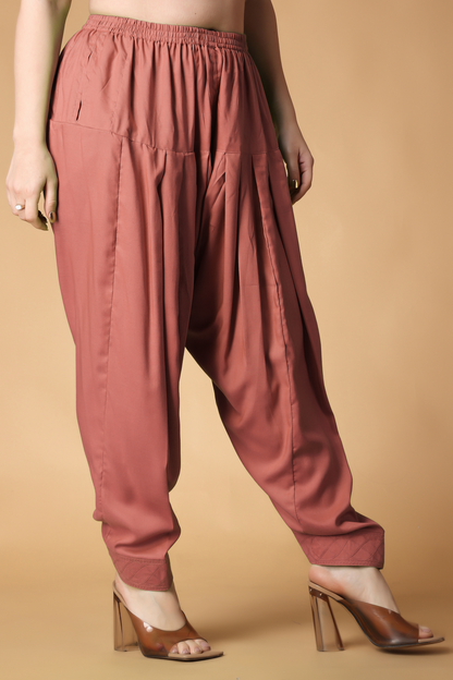 Brick Rayon Pleated Salwar