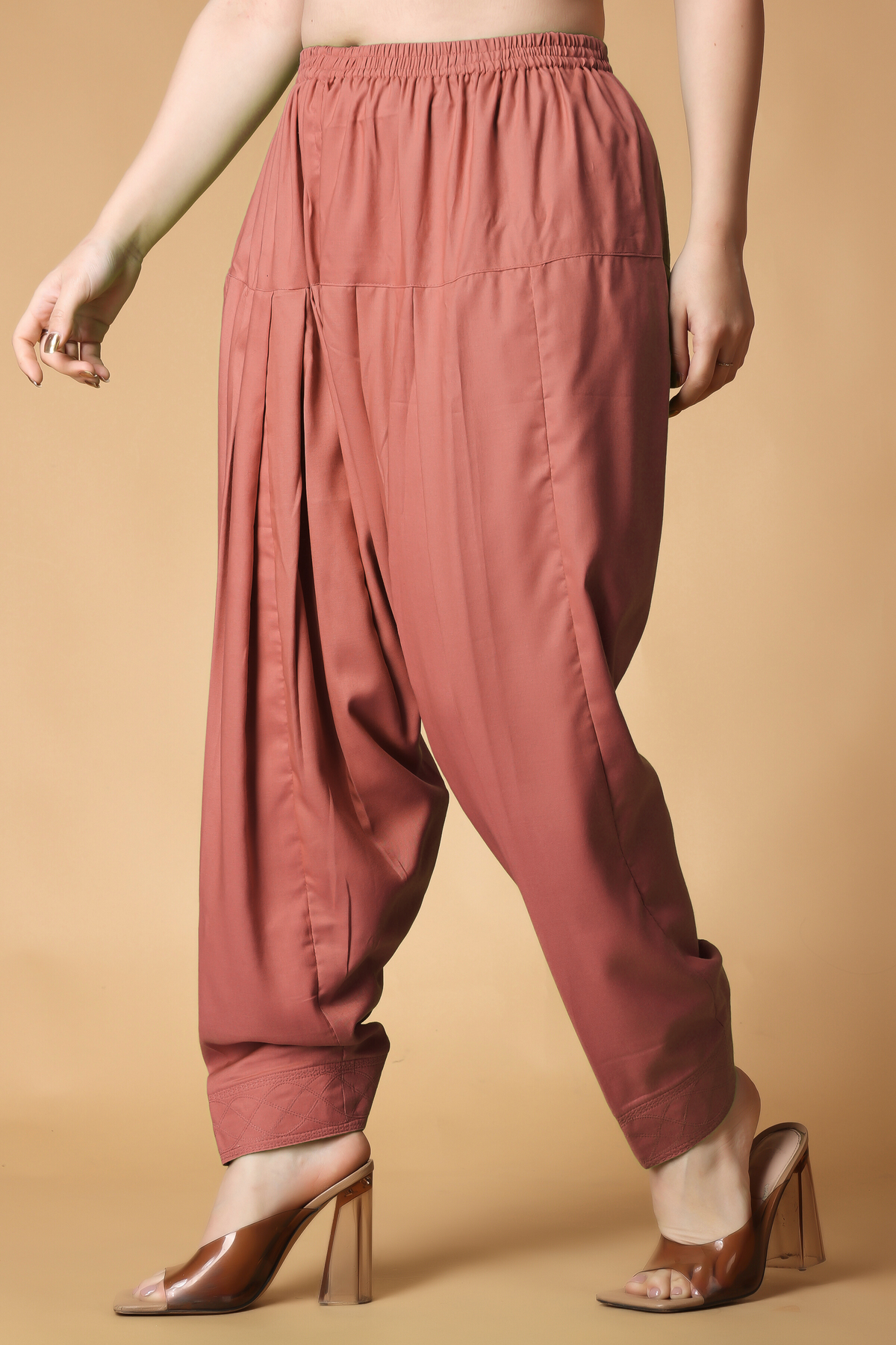 Brick Rayon Pleated Salwar