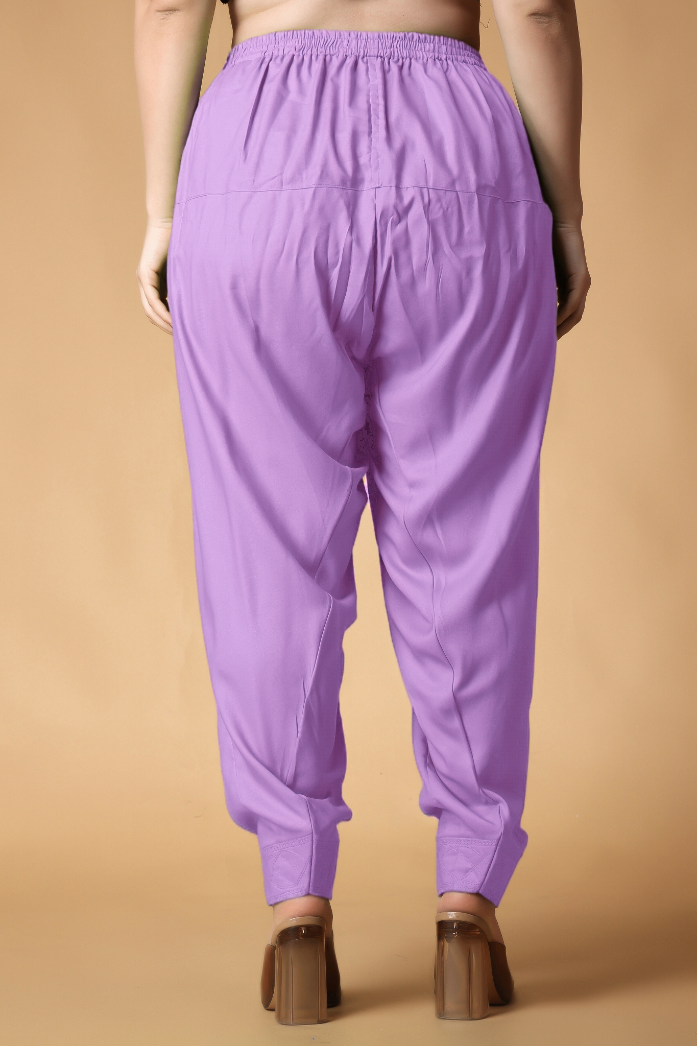 Lavender Pleated Rayon Salwar