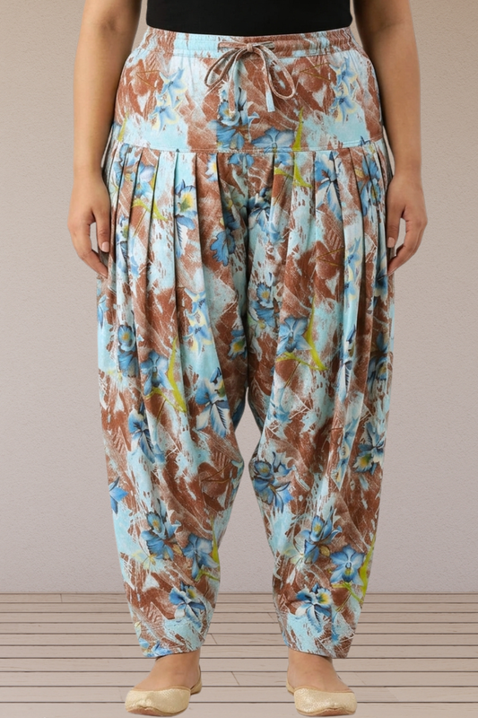 Aabir Blue Floral Printed Salwar