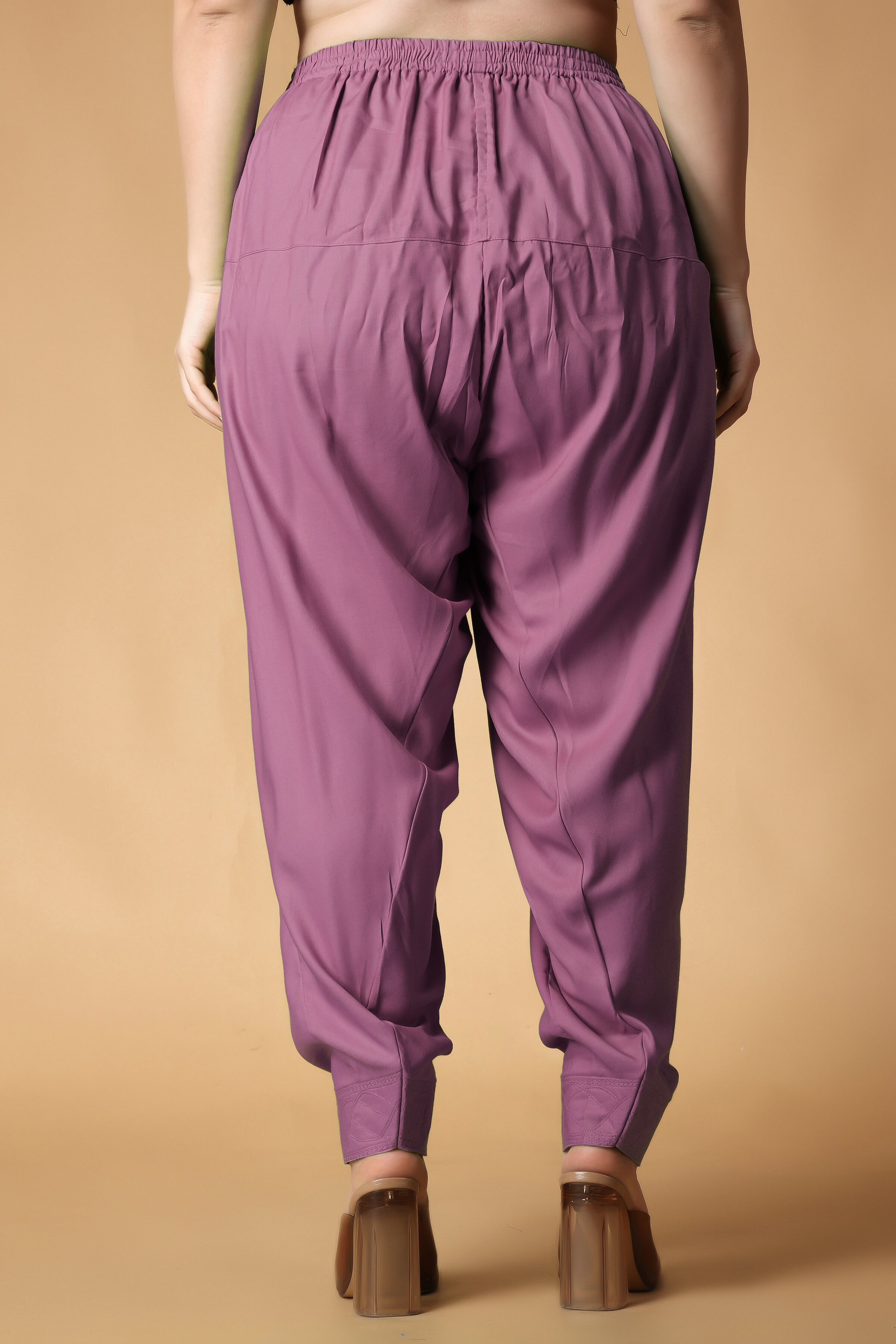 Dark Onion Rayon Pleated Salwar