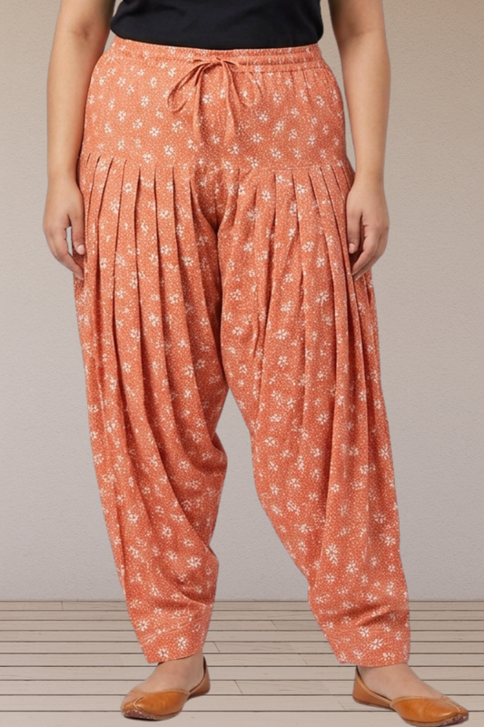 Rust Buti Cotton Printed Salwar