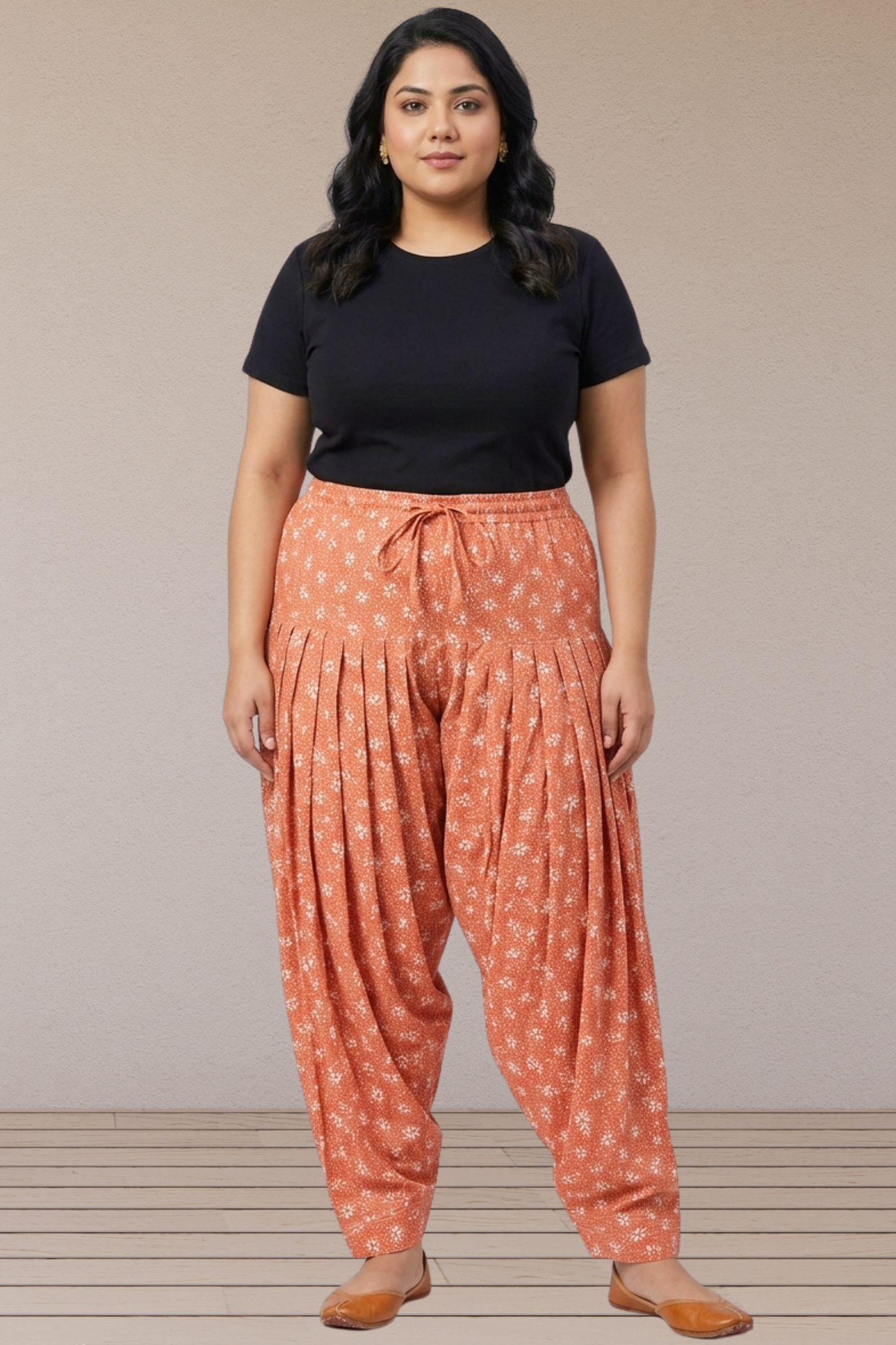 Rust Buti Cotton Printed Salwar
