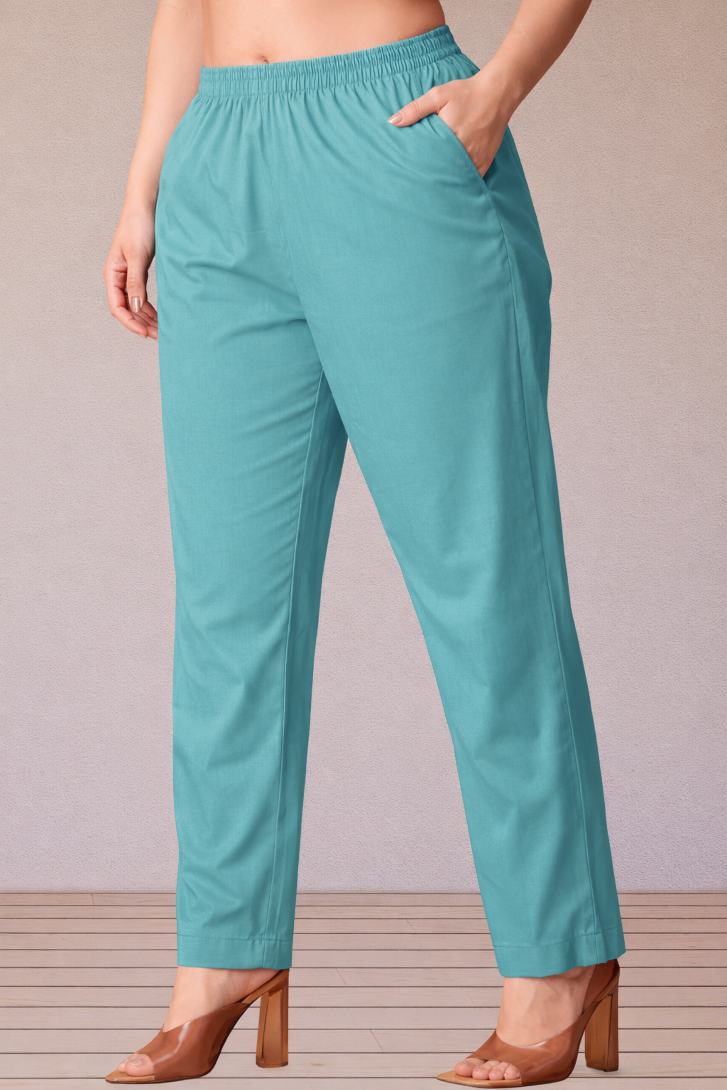 Cobalt Blue Poplin Cotton Pant