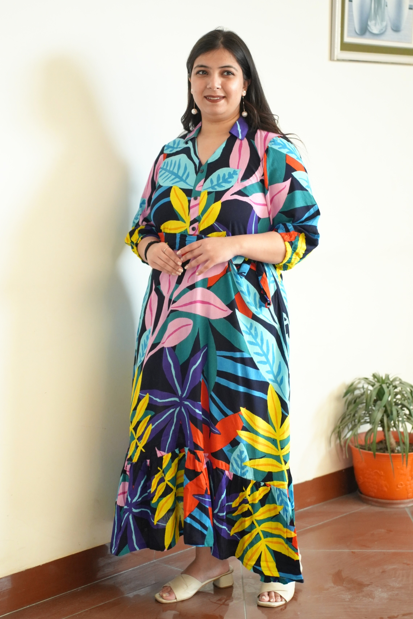 Autumn Carnival Tiered Maxi Dress