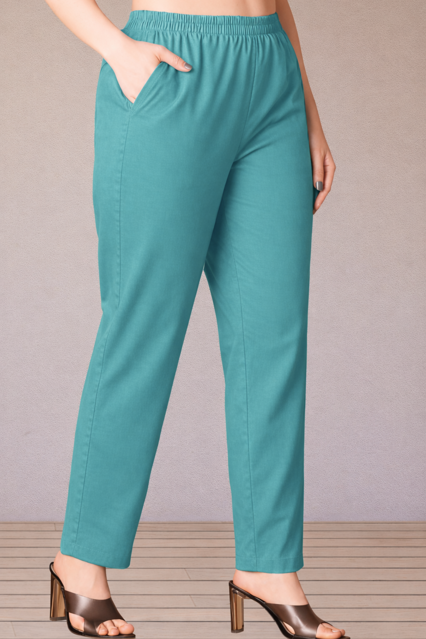 Cobalt Blue Poplin Cotton Pant