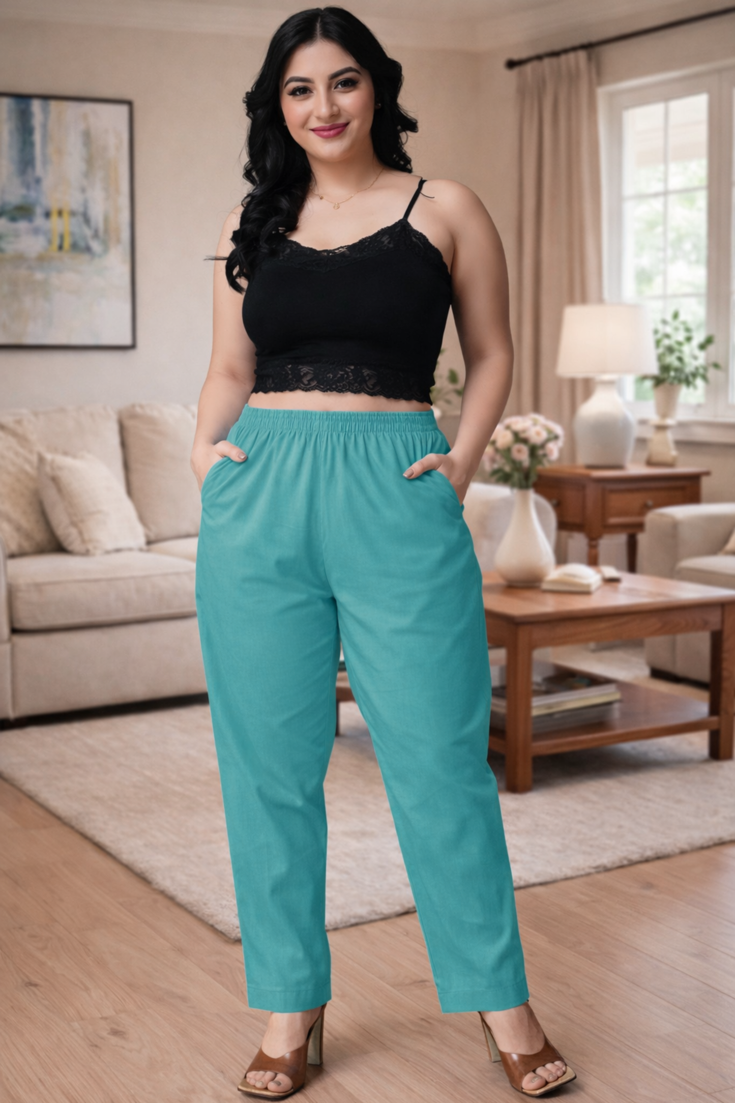 Cobalt Blue Poplin Cotton Pant