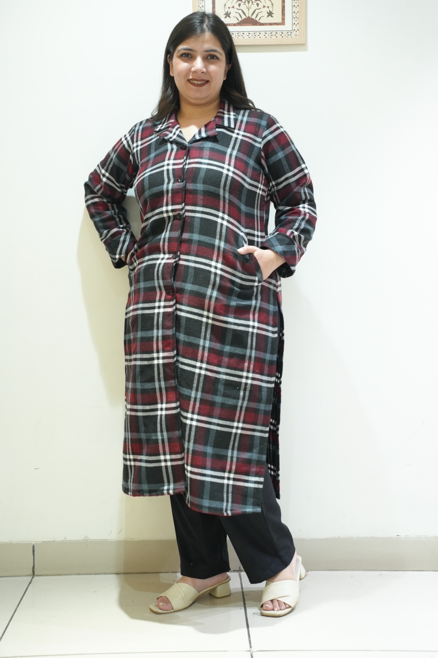 Black Hearth Woollen Kurta Set