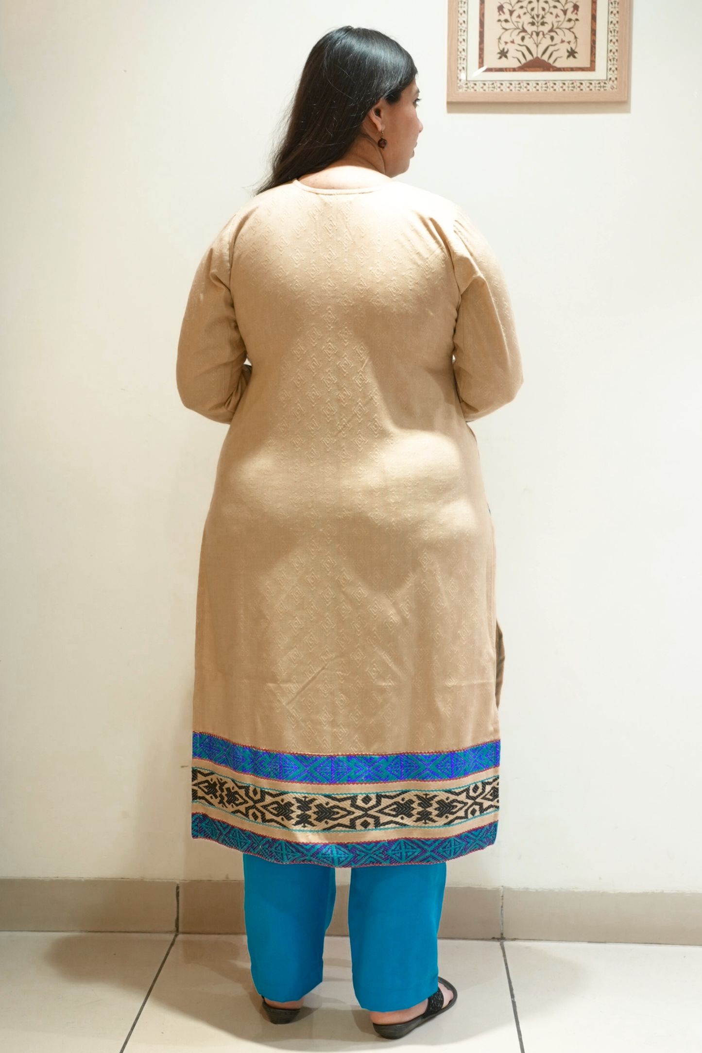Sandstone Blue Woollen Kurta Set