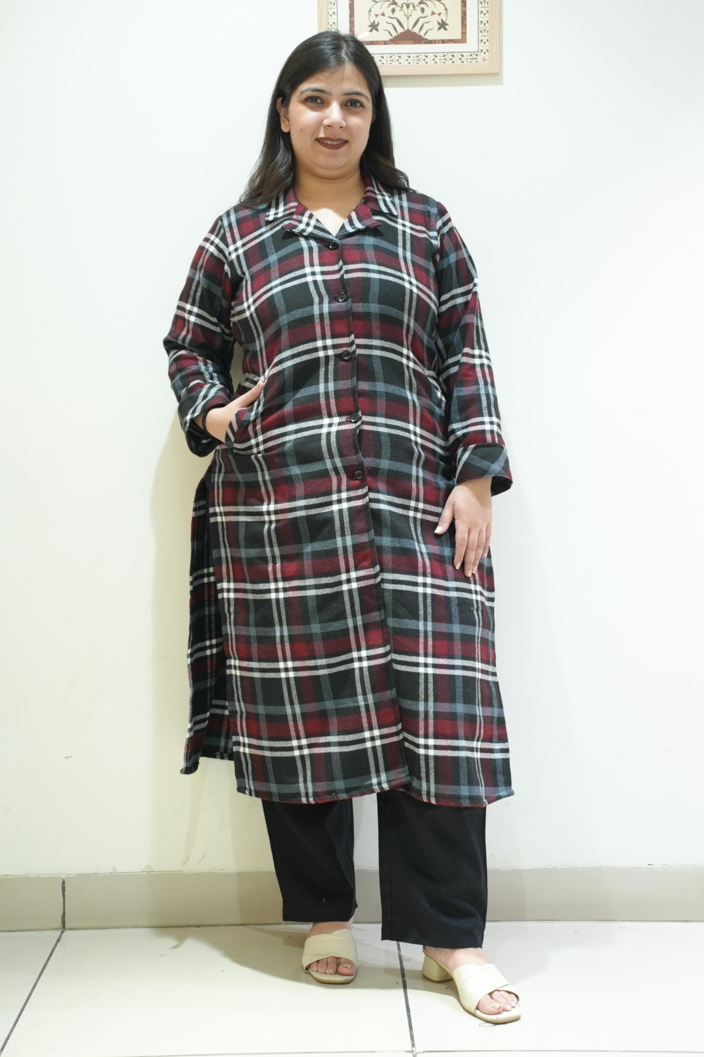 Black Hearth Woollen Kurta Set
