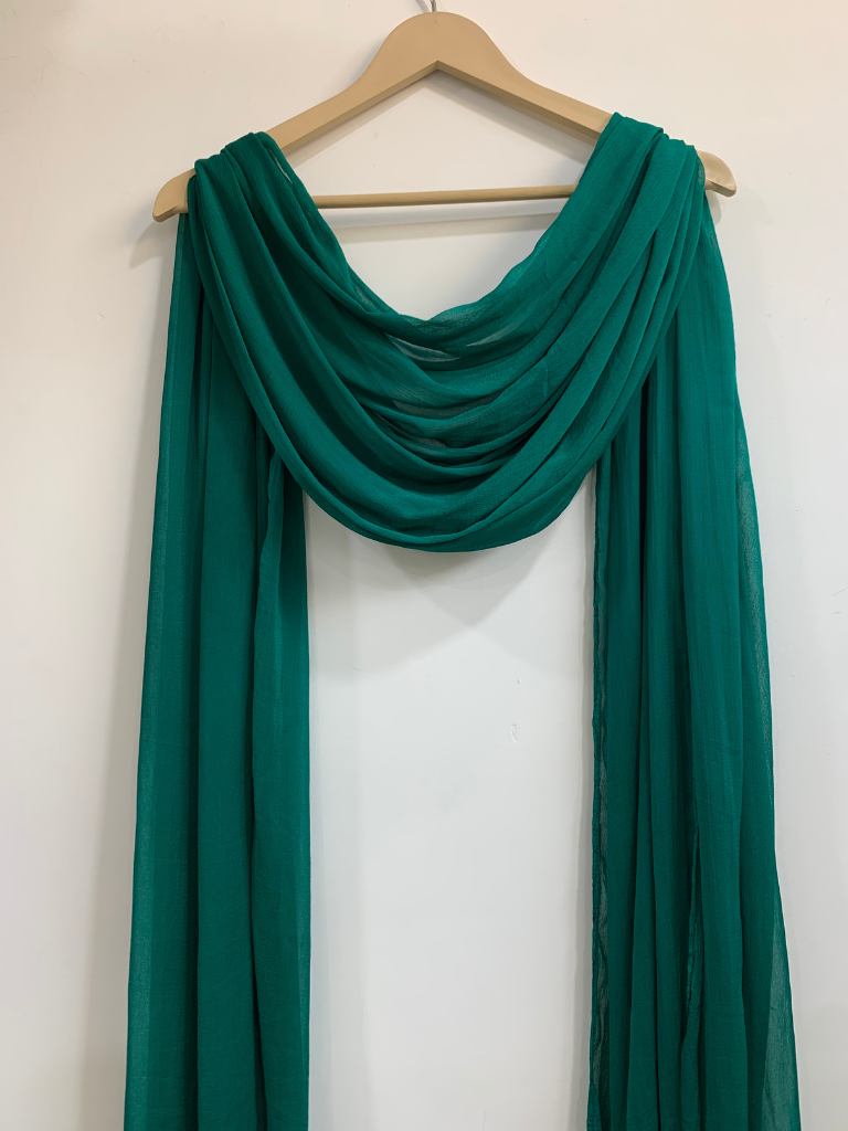 Buy Plus Size ​Sea Green Chiffon Dupatta At Apella | Sizes XS to 10 XL | India | Free Delivery | Customized